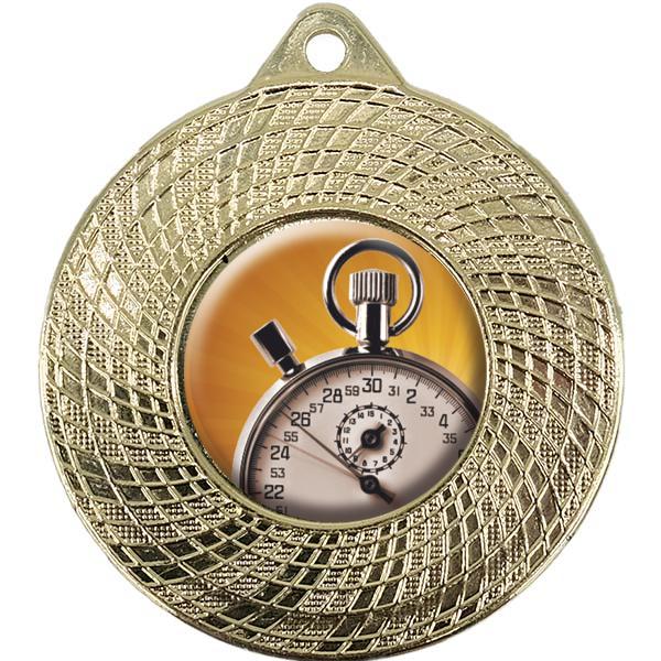 Medalla metálica con borde decorado