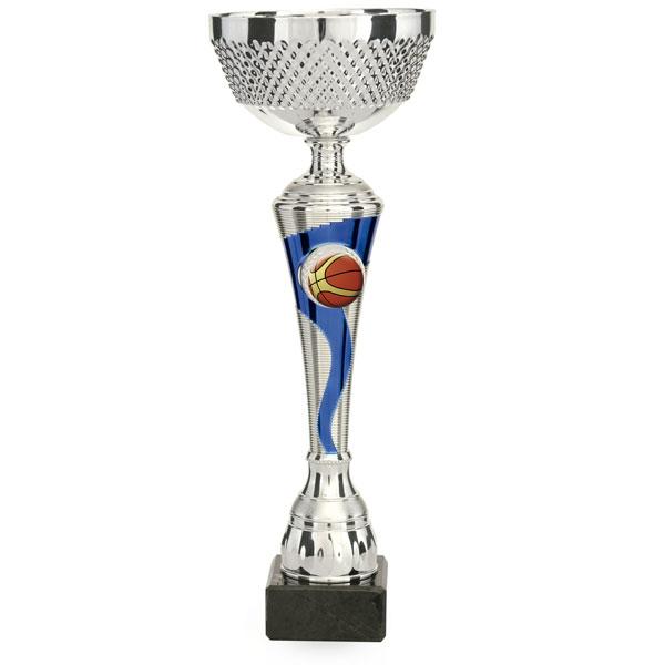 Dotted silver and blue bicolour cup