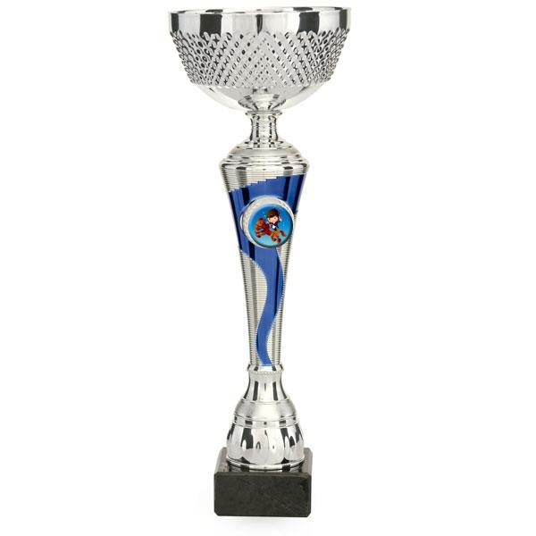 Dotted silver and blue bicolour cup