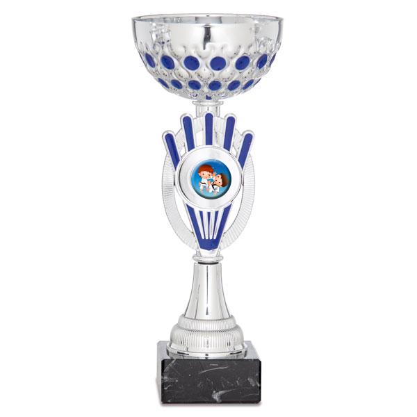 Coupe bicolore argent et bleu