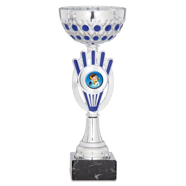 Coupe bicolore argent et bleu
