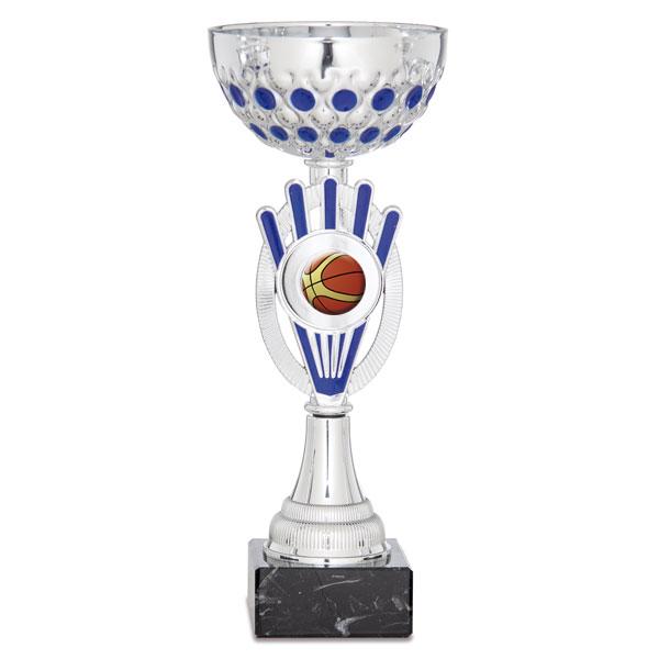 Silver and blue bicolour cup