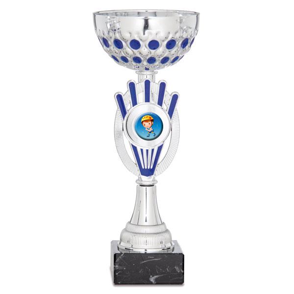 Silver and blue bicolour cup