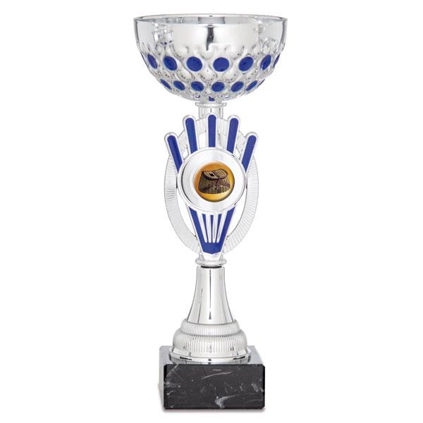 Silver and blue bicolour cup