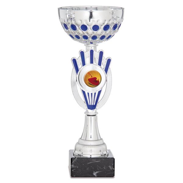 Taça bicolor prata e azul