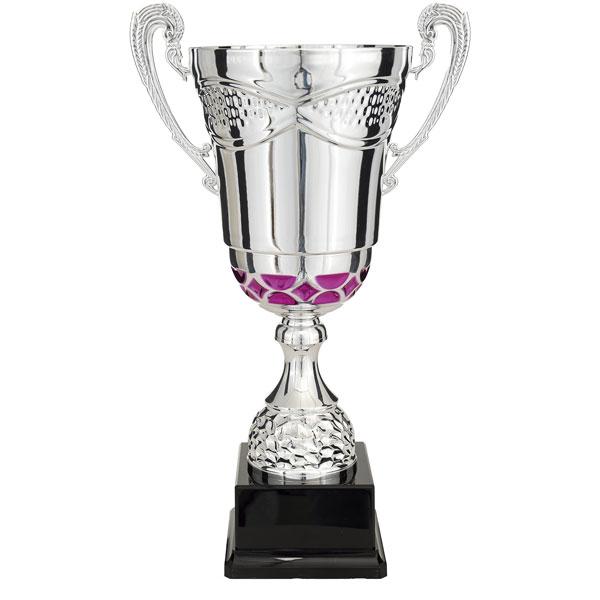 Silver and pink bicolour cup with handles