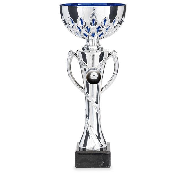 Coppa argento con interno blu