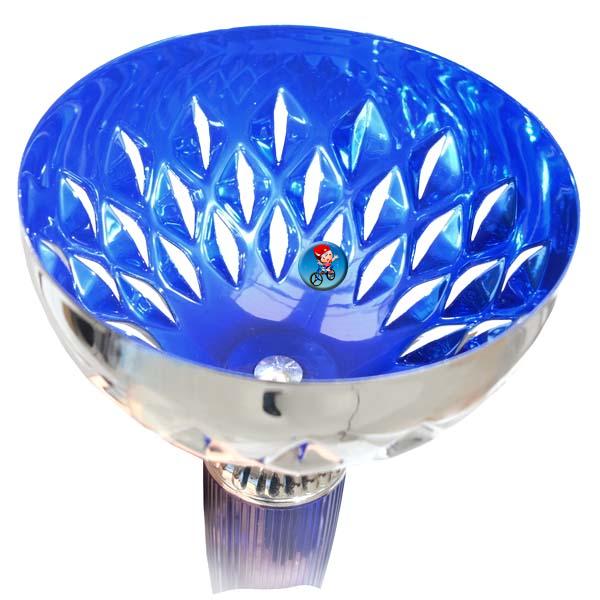 Silver cup with blue interior