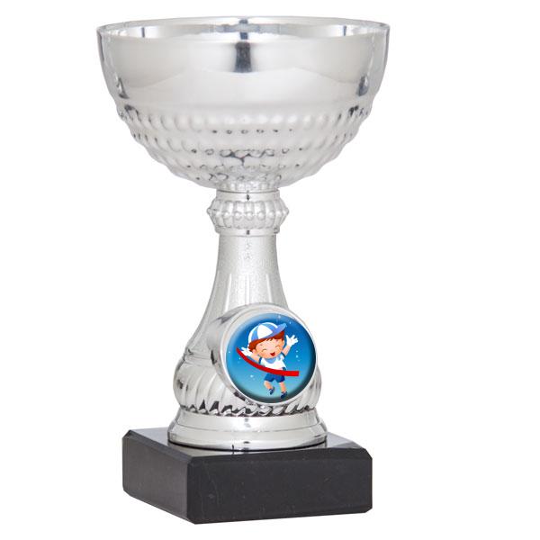 Coppa porta-dischi argentata