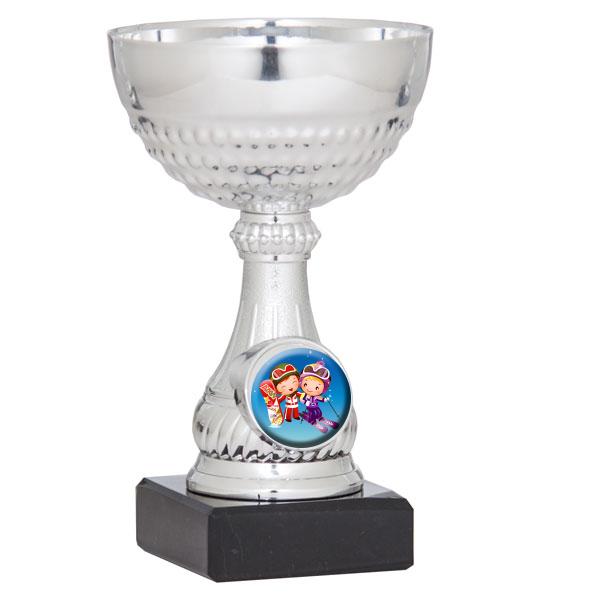 Taça porta-discos prateada