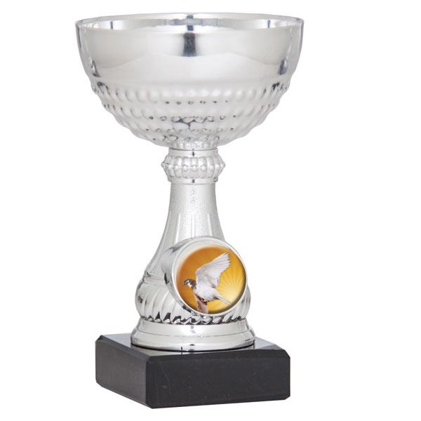 Taça porta-discos prateada