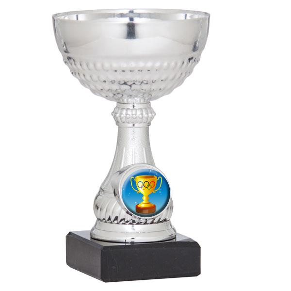 Coppa porta-dischi argentata