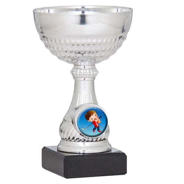 Coppa porta-dischi argentata