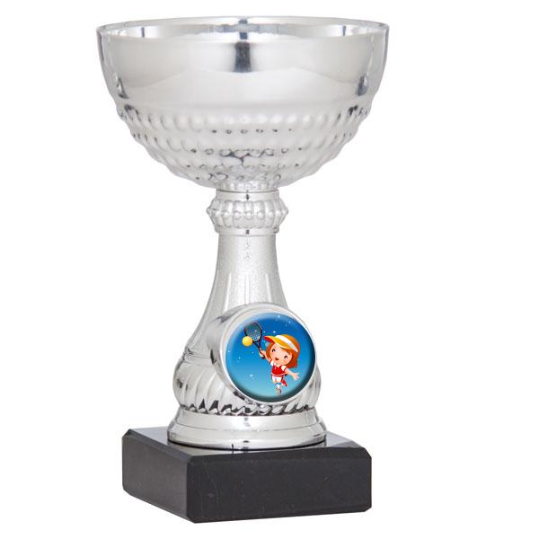 Taça porta-discos prateada