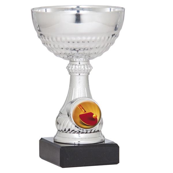 Taça porta-discos prateada