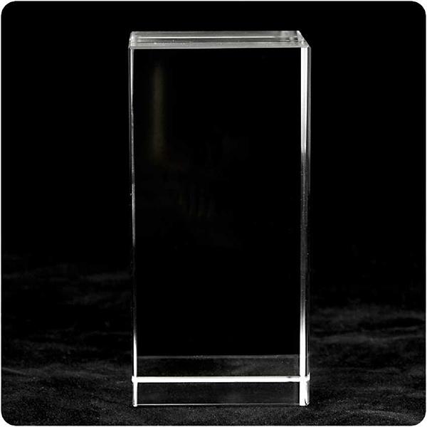 Cubo de cristal con logo personalizado en 3D con estuche