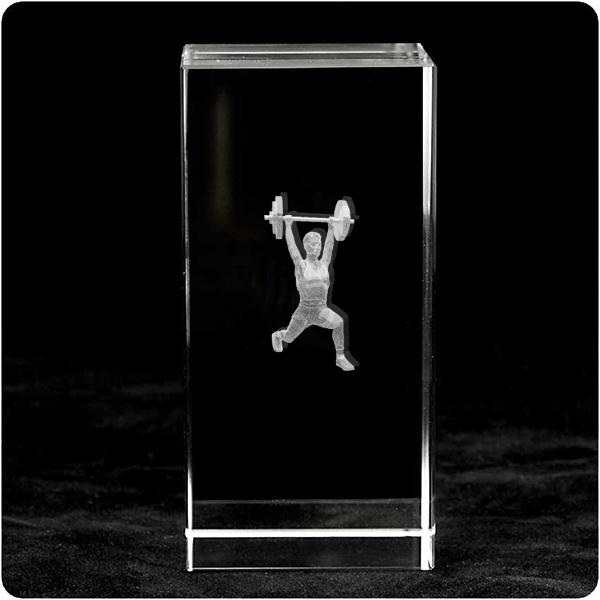 Crystal cube with preset 3D logo with case