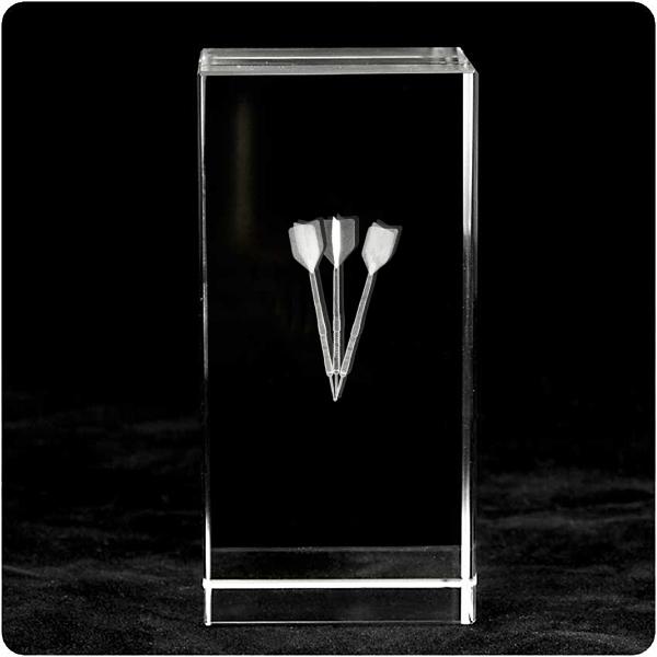 Cubo de cristal com logotipo pré-determinado em 3D com estojo