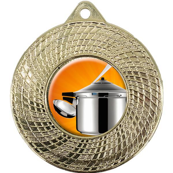 Metal medal with decorated edge