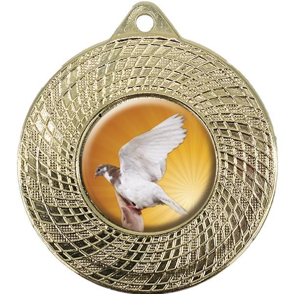 Metal medal with decorated edge