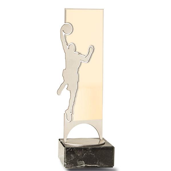 Steel basketball trophy