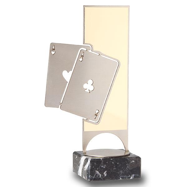 Trophée de poker en acier