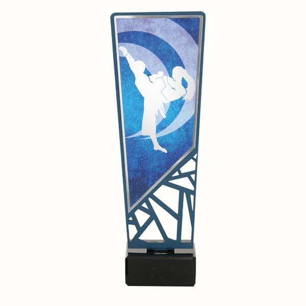 Trophée de karaté féminin en fer