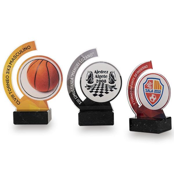 Troféu circular de metacrilato