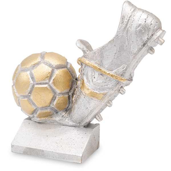 Trofeo de resina bota y balón fútbol 13cm