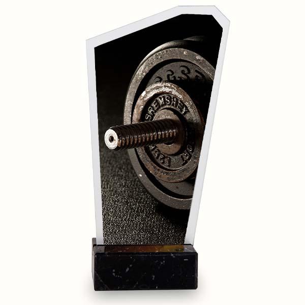 Weightlifting prism trophy