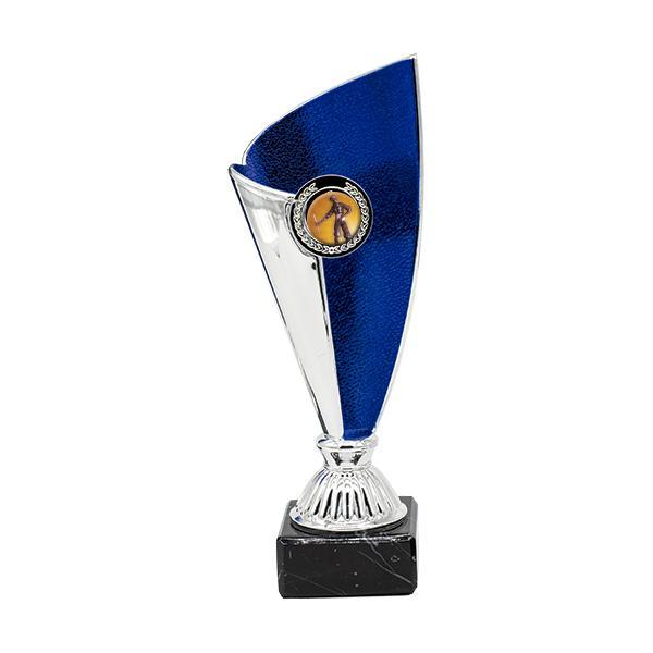 Trophée porte-disques en ABS argent et bleu