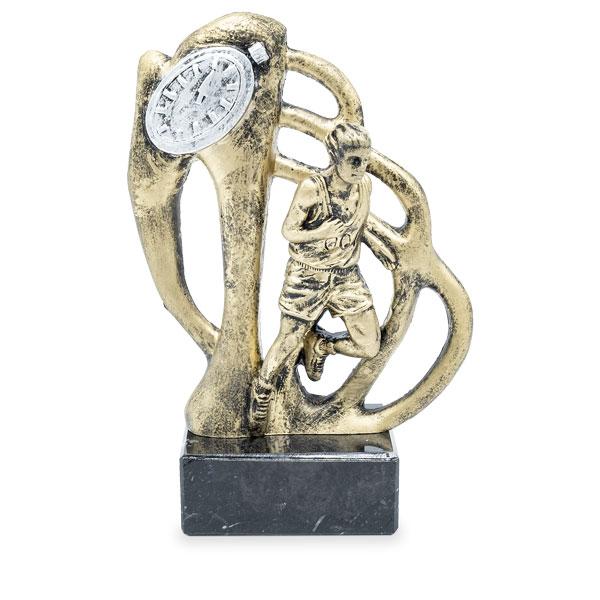 Bicolor resin athletics trophy