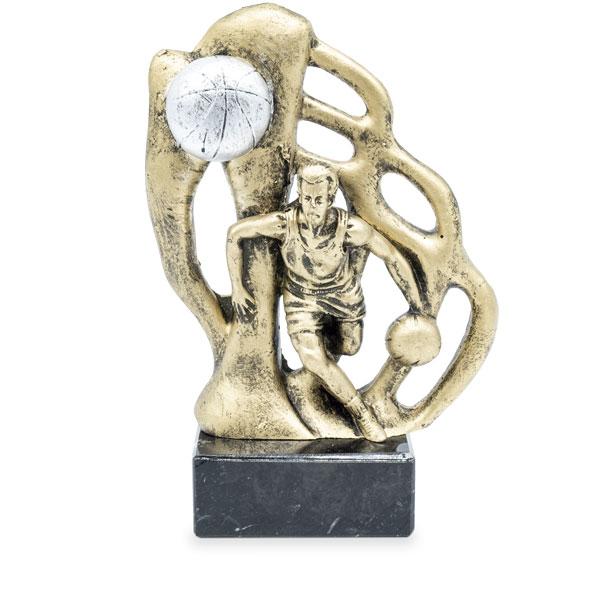 Trophée en résine de basket-ball bicolore